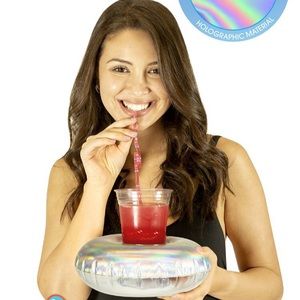 POOLCANDY INFLATABLE HOLOGRAPHIC DRINK FLOAT.